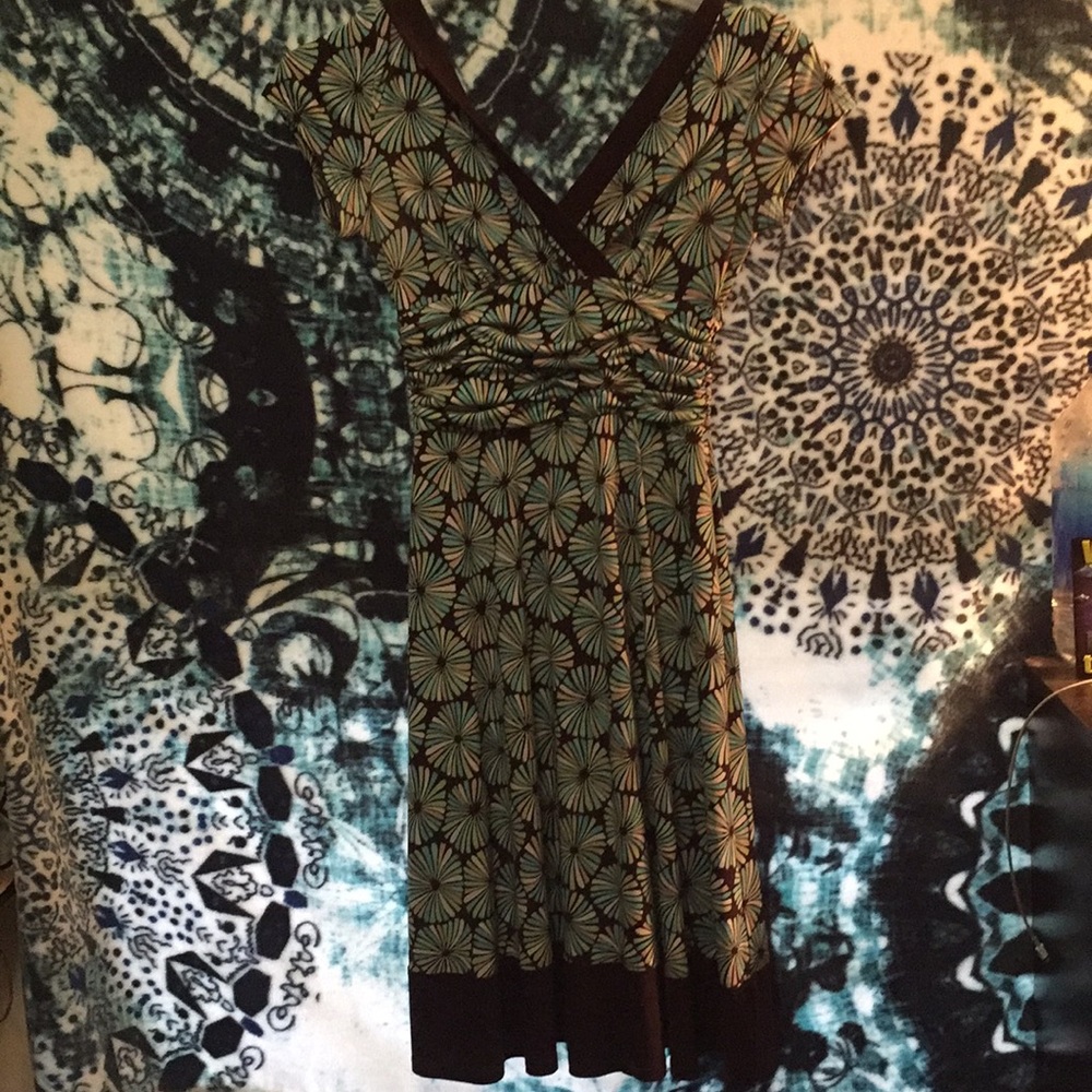 Floral blue and green dress